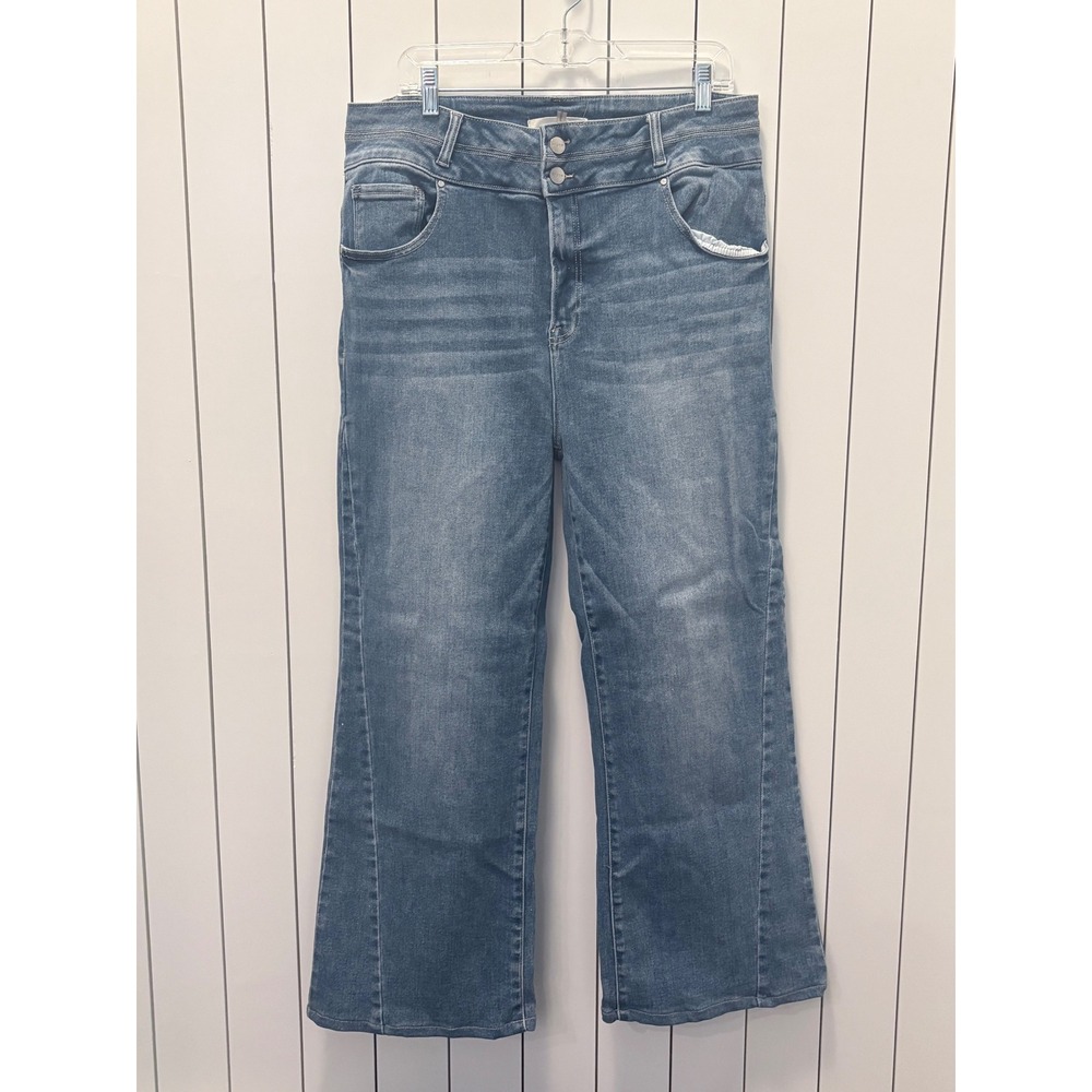 Risen Jeans Wide Leg Pants Womens 2XL Blue Excellent High Rise Boho Streetwear
